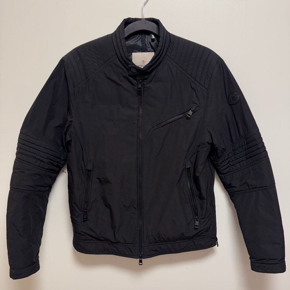 Moncler Black Puffer Moto Jacket Size 2 (M)